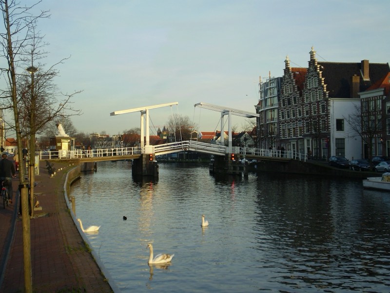 A quiet canal in Haarlem, the Netherlands